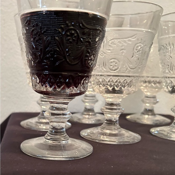 Set of 6 Duncan and Miller vintage Sandwich wine glasses. - Picture 5 of 7